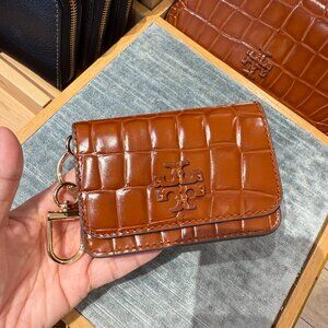 Tory Burch Thea Flap Card Case 177010 Warm Amber $200